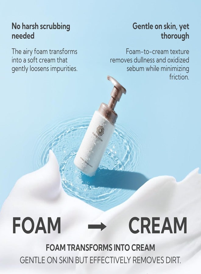 PERFECT ONE Bubble Cream Face Wash, Gentle Foaming Facial Cleanser with Ultra-Fine Microbubbles, Hydrating Facewash and Makeup Remover, Gentle Formula for All Skin Types – 7.01 fl oz - Image 3